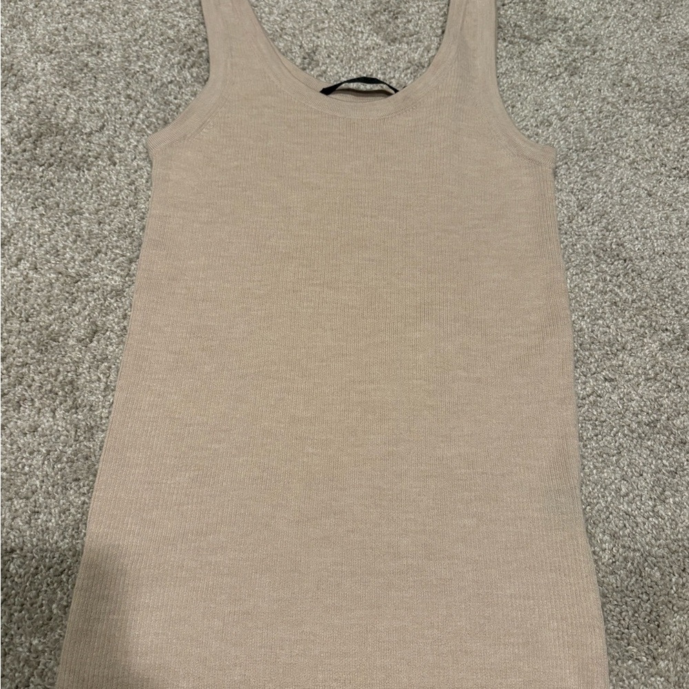 Blush Sleeveless Ribbed Tank Top